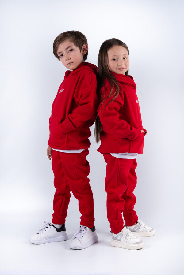 CONJUNTO HOODIE CAPOTA ROJO