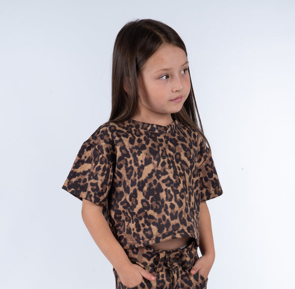 CAMISETA CROP TOP BK ANIMAL PRINT CAMEL